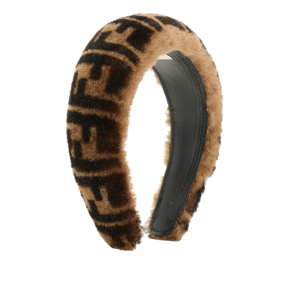 Fendi Zucca Headband, &pound;320, Accessories, Brown, Shearling, Front view